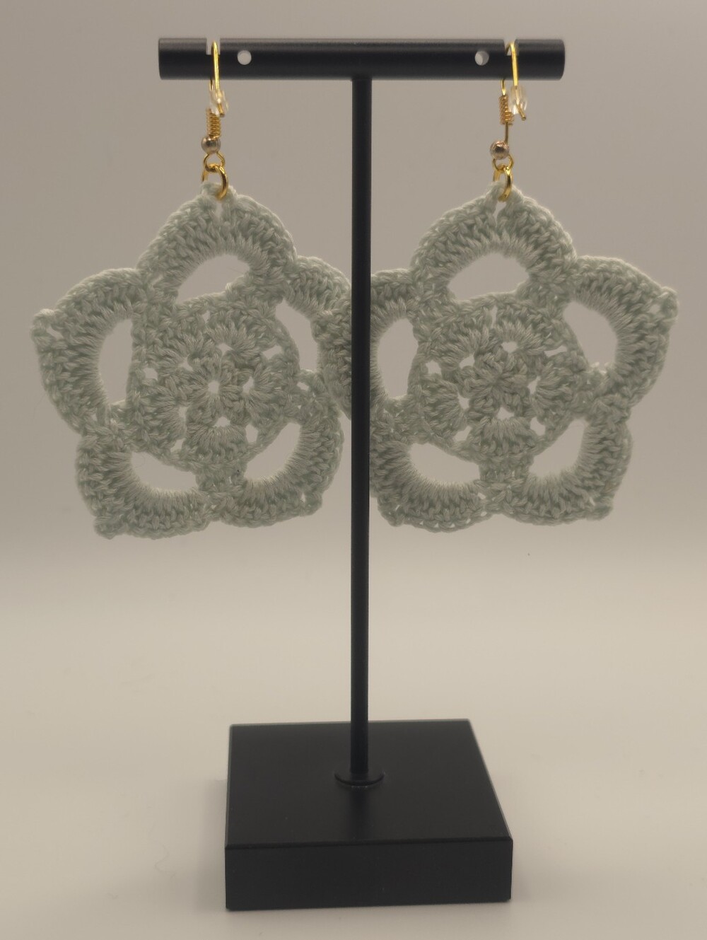 Hand Crafted Crochet "Granny Star" Earrings - Picture 3 of 3